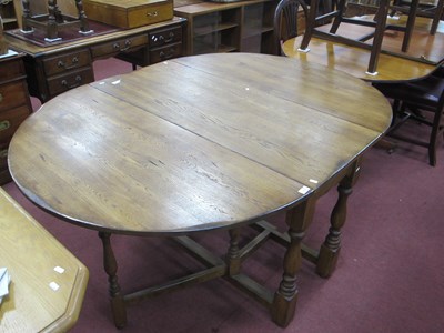 Lot 1510 - An Oak Drop Leaf Table, with double gateleg...