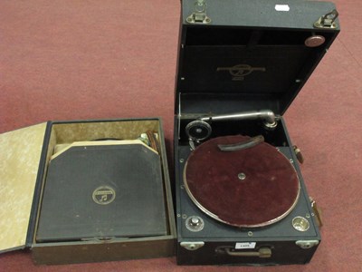 Lot 1405 - Columbia Portable Gramaphone, No 109, with...