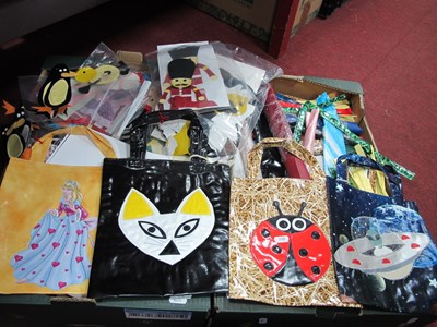 Lot 1083 - Handmade Shopping Bags, of a cat, ladyhird....