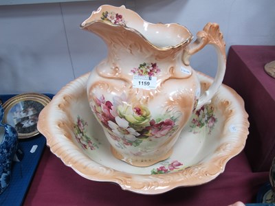 Lot 1159 - Late XIX Century Jug and Bowl, with floral...