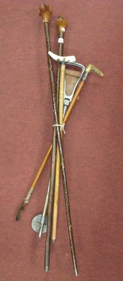 Lot 1410 - Walking Stick with a Tusk Handle, two walking...