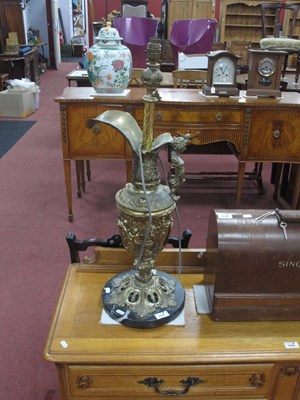 Lot 1537 - A Gilded Brass Table Lamp, in the form of a...