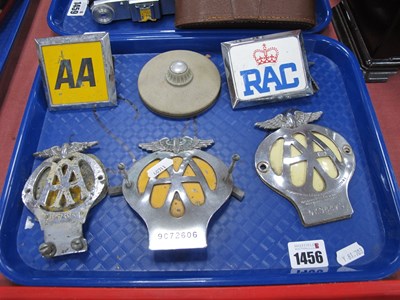 Lot 1456 - Car Badges, four AA and one RAC, Barnacle...