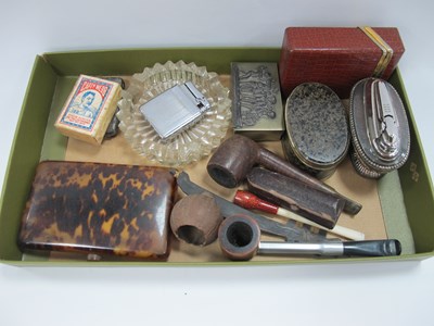 Lot 1367 - Ronson Table Lighter, Colibri lighter, pipes,...