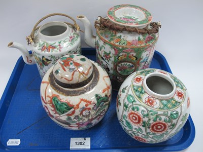 Lot 1302 - XIX Century Chinese Cantonese Tea Pot,...