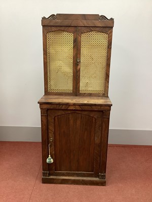 Lot 1506 - A William IV Rosewood Cabinet, the pediment...