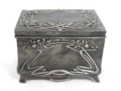 Lot 1282 - A Moritz Hacker Art Nouveau Pewter Trinket Box,...