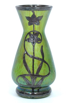Lot 1051 - A Loetz Style Glass Vase, the iridescent pear...