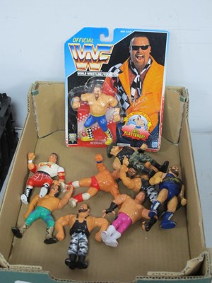 Lot 532 - Nine Circa 1990's Hasbro WWF Plastic Action...