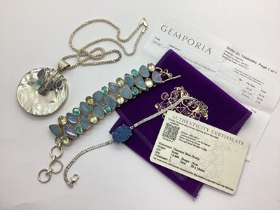 Lot 155 - A Modern Gemporia Titanium Blue Drusy Bracelet,...