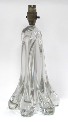 Lot 1315 - Glass Table Lamp, probably French of fluted...