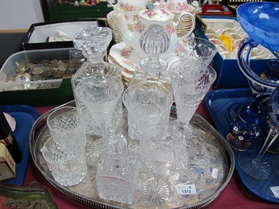 Lot 1312 - Two Whiskey Decanters Plus Two Glasses, five...