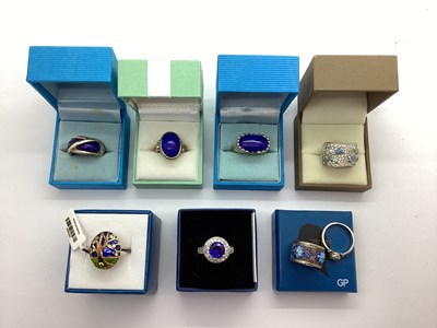 Lot 261 - Modern QVC, TJC and Other "925" Dress Rings,...