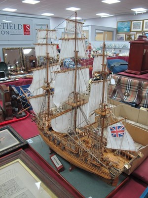 Lot 1382 - Hand Built Scale Model of HMS Pandora, three...