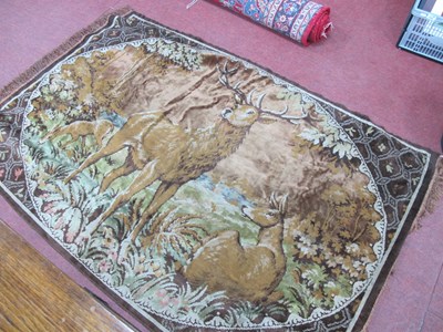 Lot 1597 - Tassled Fabric Wall Hanging, featuring stag...