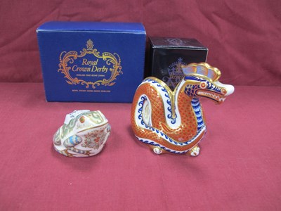 Lot 1282 - Royal Crown Derby Paperweights, 'Dragon' 11cm...