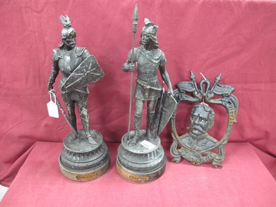 Lot 1442 - Pair of Spelter Figures Siegfried & Lohengrin,...