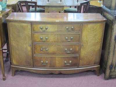 Lot 1526 - XX Century mahogany bow fronted sideboard with...