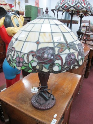 Lot 1559 - Tiffany Style Table Lamp, with twin branches...