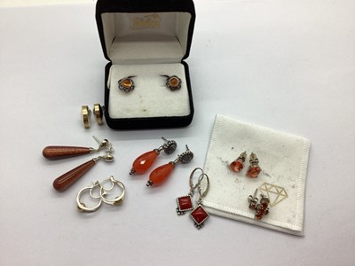 Lot 169 - A Small Collection of Modern "925" Earrings,...