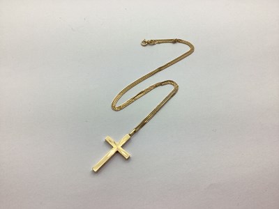 Lot 209 - A 9ct Gold Cross Pendant, on a 9ct gold chain...