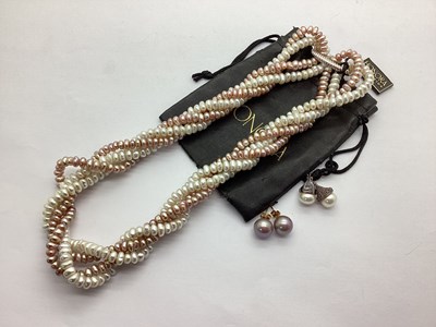 Lot 70 - Suarti; Button Pearl Huggie Style Earrings,...