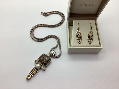 Lot 225 - Kit Heath Modern Drop Earrings, gilt stamped...