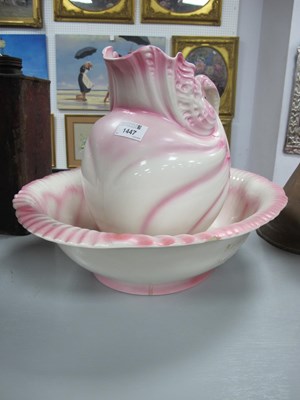 Lot 1447 - A XIX Century Pink and White Shell Shaped...