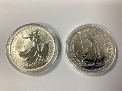 Lot 506 - Two Fine Silver 1oz Britannia £2 Coins.