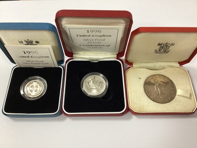 Lot 515 - Three Royal Mint Silver Proof Coins, including...