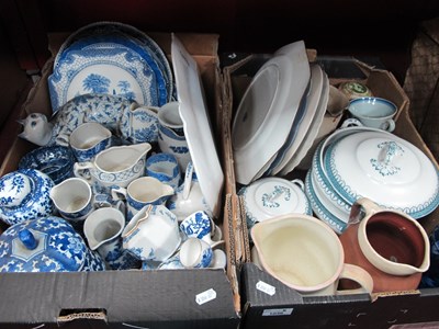 Lot 1036 - Blue and White Table Pottery, various jugs,...