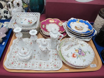 Lot 1173 - Continental Porcelain Dressing Table Set,...
