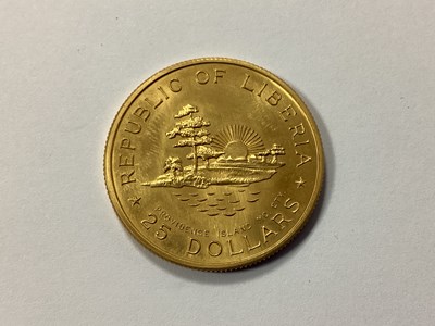 Lot 584 - Republic Of Liberia Gold $25 Coin, to...