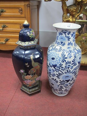 Lot 1158 - Oriental Style Jar and Cover, decorated with a...