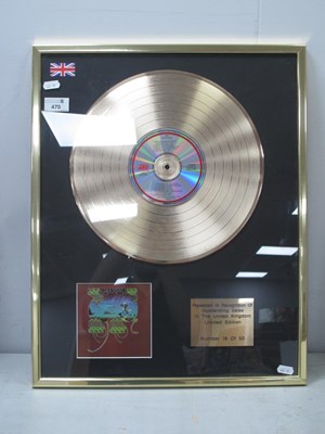 Lot 470 - Yes - Yessongs Gold Disc, number 19-50.