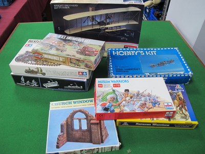 Lot 659 - Eight plastic, balsa model kits by Tamiya,...