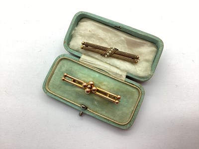 Lot 215 - A Seed Pearl Set Bar Brooch, together with...