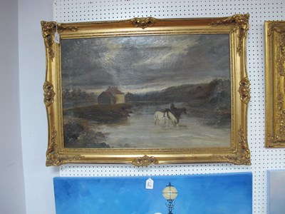 Lot 1504 - XIX Century School, Horses in Water with...