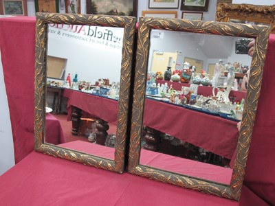 Lot 1351 - Pair of Gilt Rectangular Framed Wall Mirrors,...