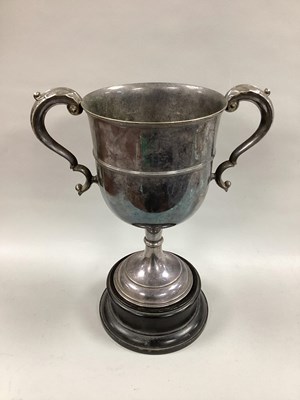 Lot 30 - A Large Plated Twin Handled Trophy Cup, (no...