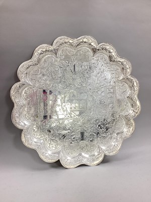 Lot 29 - A Highly Decorative Anglo Indian Plated Tray,...