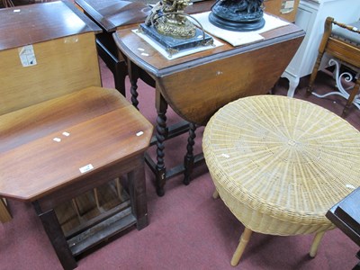 Lot 1584 - 1930's Oak Gate Leg Table, with drop leaves on...