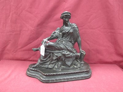 Lot 1425 - Patinated Bronze Figure of Seated Classical...