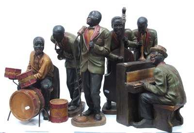 Lot 1629 - New Orleans Jazz Band Figures, playing piano,...