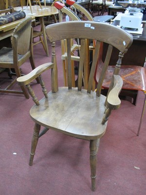 Lot 1595 - XIX Century Style Ash Kitchen Chair, with a...