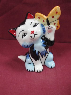 Lot 1291 - Lorna Bailey - Fly By the Cat, 14cm high.