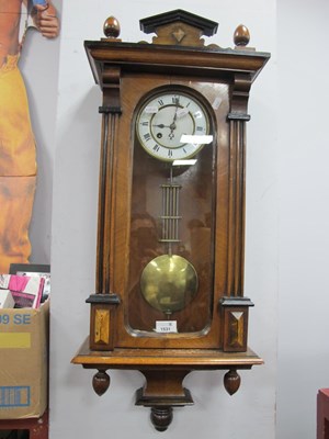 Lot 1531 - XIX Century Walnut Vienna Wall Clock, with an...