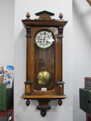 Lot 1541 - XIX Century Walnut Vienna Wall Clock, with an...