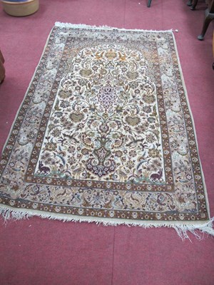 Lot 1588 - Middle Eastern Silk Rug, profusely decorated...