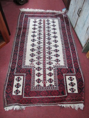 Lot 1542 - Middle Eastern Tassled Wool Rug, with allover...